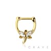 DRAGONFLY DESIGN SEPTUM HINGED CLICKER